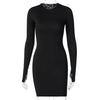 Land of Nostalgia Long Sleeve Bodycon Women's Winter Mini Dress