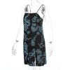 Land of Nostalgia Women's Dragon Print Sleeveless Slit Mini Slip Dress