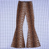 Land of Nostalgia High Waist Leopard Print Women's Flare Leggings Trousers Pants