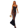 Land of Nostalgia Black See-Through Women's Sleeveless Maxi Dress