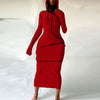 Land of Nostalgia Women's Fashion Long Sleeve Hooded Maxi Dress