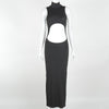 Land of Nostalgia Hollow Out Turtleneck Sleeveless Women's Maxi Dress (Ready to Ship)