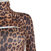 Land of Nostalgia Long Sleeve Turtleneck Leopard Print Women's Sexy Maxi Dress