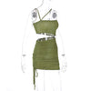 Land of Nostalgia Women's Sleeveless Ruched Bandage Summer Mini Dress