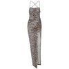 Land of Nostalgia Women's Leopard Print Slit Maxi Dress (Ready to Ship)