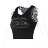 Land of Nostalgia Round Neck Sleeveless Women's Sequined Letters Crop Tank Top