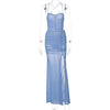 Land of Nostalgia See-Through Women's Sleeveless Pleat Slit Backless Summer Sleeveless Dress