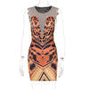 Land of Nostalgia Women's Sleeveless Tiger Printing Sexy Mini Dress