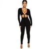 Land of Nostalgia Women's Hollow Out Long Sleeve Bodycon Summer Jumpsuit