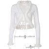 Land of Nostalgia Women's Long Sleeve Ruched Ruffle Blazer Jacket