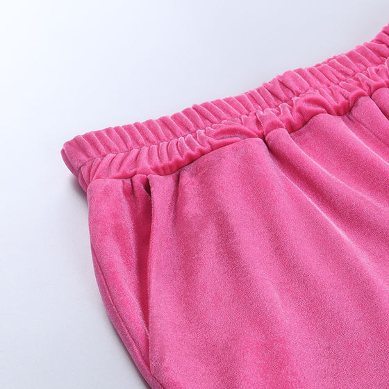 Land of Nostalgia Princess School Dropout Uniform Print Velvet Women's Long Sleeve Sweatpants
