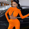 Land of Nostalgia Women’s Neon Orange Zip-Up Crop Top (Ready to Ship)