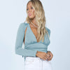 Land of Nostalgia V-Neck Women's Long Sleeve Bodycon Knitted String Backless Crop Top