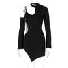 Land of Nostalgia Women's Bodycon Hollow Out Long Sleeve Mini Dress