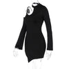 Land of Nostalgia Women's Bodycon Hollow Out Long Sleeve Mini Dress