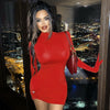 Land of Nostalgia Long Sleeve with Gloves Women's Bodycon Mini Dress (Ready to Ship)