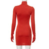 Land of Nostalgia Long Sleeve with Gloves Women's Bodycon Mini Dress (Ready to Ship)