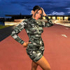 Land of Nostalgia Women's Long Sleeve Camouflage Bodycon Playsuit