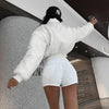 Land of Nostalgia White Black Women's Fashion Puffer Coat Jacket