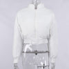 Land of Nostalgia White Black Women's Fashion Puffer Coat Jacket