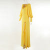 Land of Nostalgia Long Lantern Sleeves Women's V-neck Maxi Dress