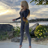 Land of Nostalgia O-Neck Women's Long Sleeve Bodycon Slim Jumpsuit