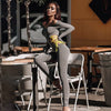 Land of Nostalgia O-Neck Women's Long Sleeve Bodycon Slim Jumpsuit