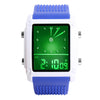 Land of Nostalgia Dual Time Digital Quartz 30m Waterproof LED Colorful Backlight Wristwatch